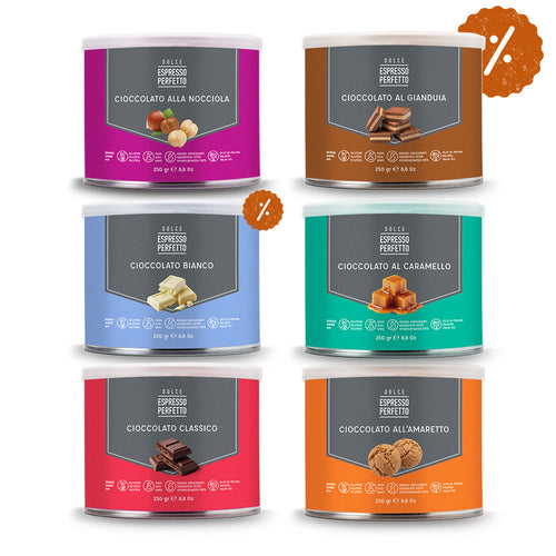 Espresso Perfetto Dolce Heiße Schokolade Probierpaket, 6x250g