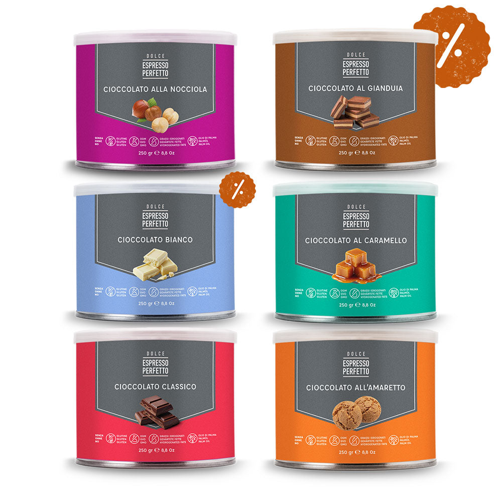 Espresso Perfetto Dolce Heiße Schokolade Probierpaket, 6x250g